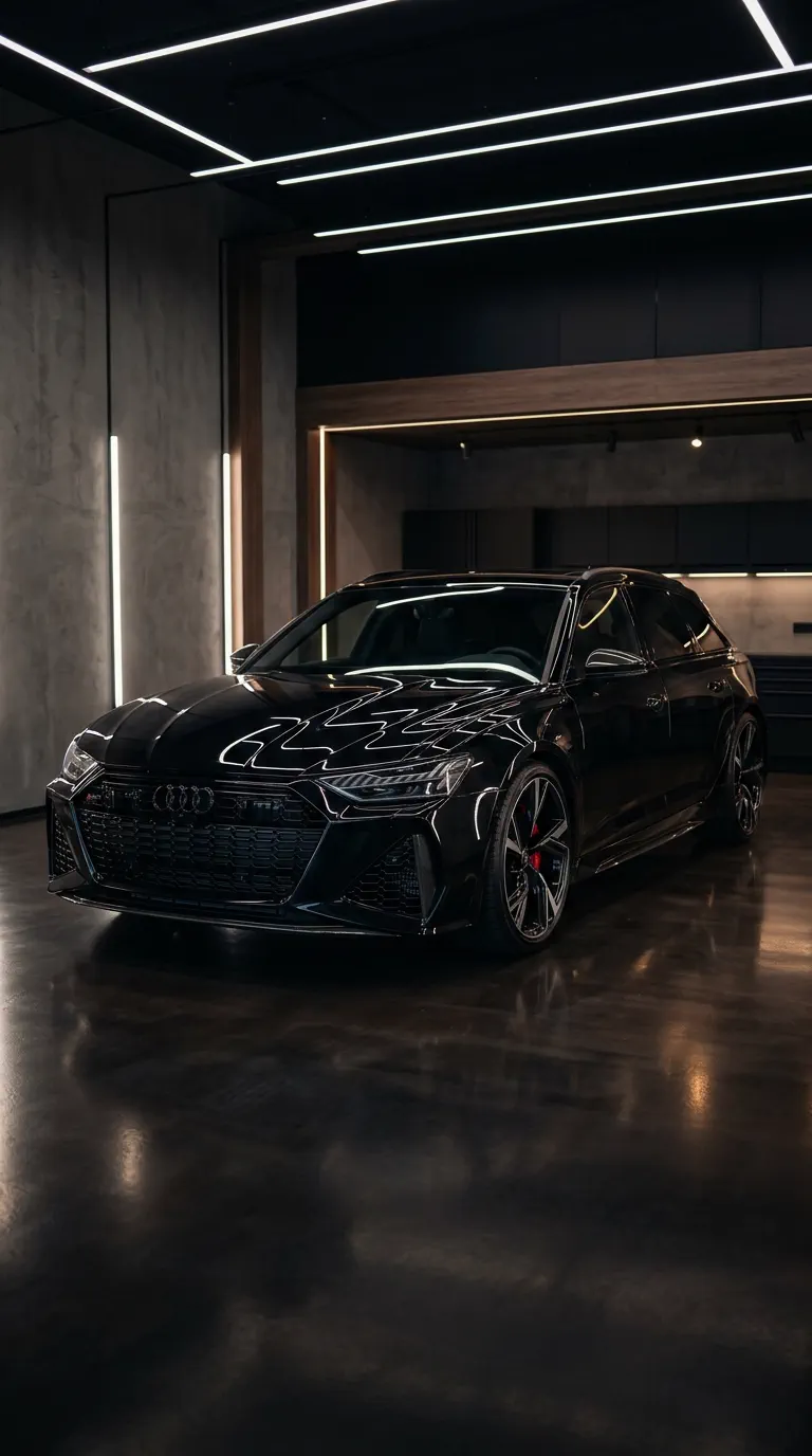 Чорний Audi RS6 після детейлінгу